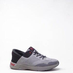 Zeba Mens Steel Onyx Hands-Free Sneakers Grey Black Red Knit Walking Shoes 10.5